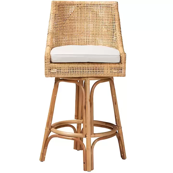 Outlet Natural Rattan Bella Swivel Bar Stool Bar Stools & Counter Height Stools