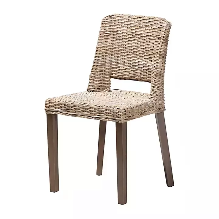 Online Natural Rattan Cutout Back Dining Chair Dining Chairs