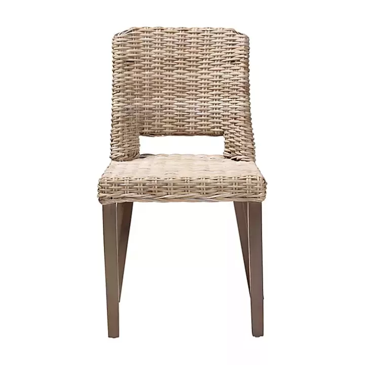 Online Natural Rattan Cutout Back Dining Chair Dining Chairs