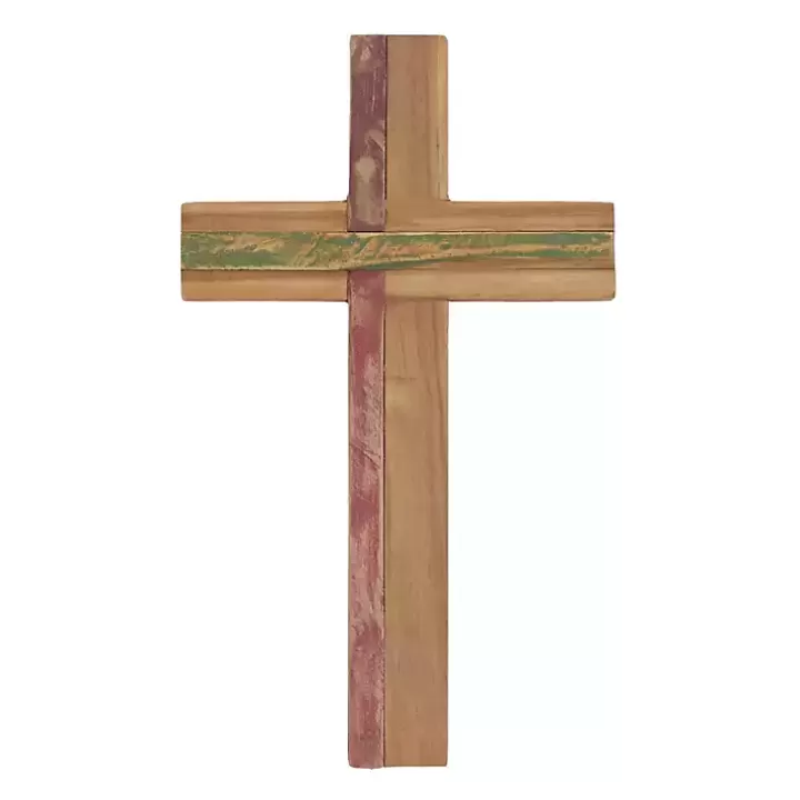 Fashion Natural Reclaimed Wood Cross Wall Plaque Wall Plaques