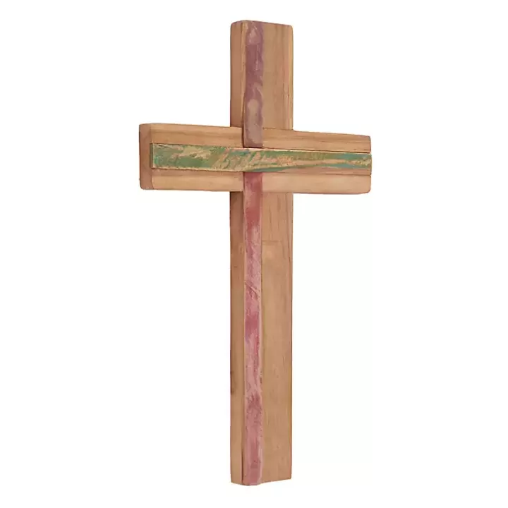 Fashion Natural Reclaimed Wood Cross Wall Plaque Wall Plaques