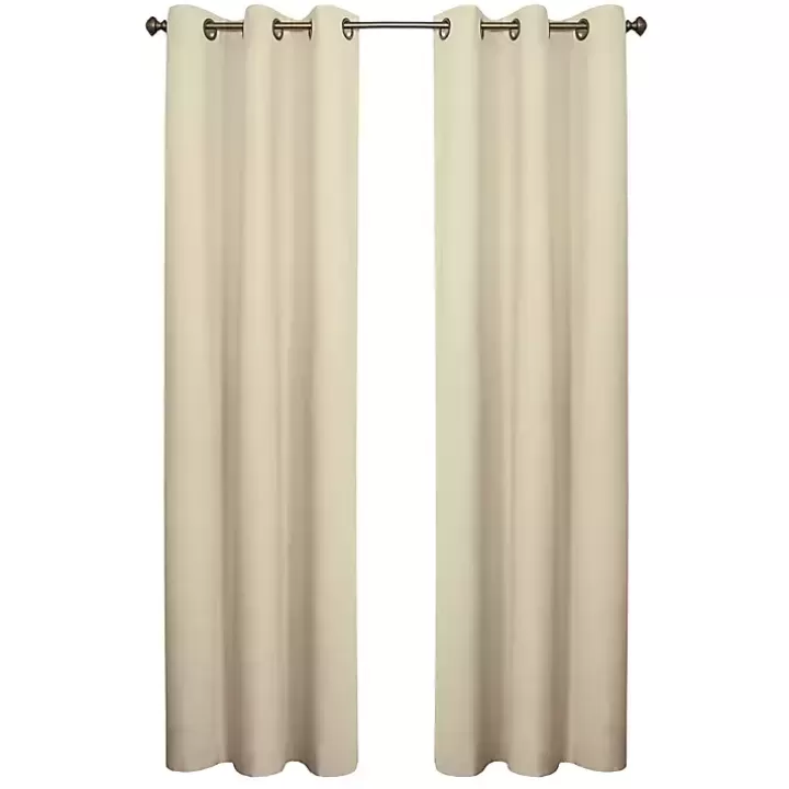 Cheap Natural Room Darkening Curtain Panel Set, 95 in. Curtains & Drapes