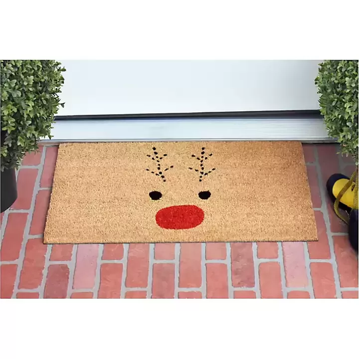 Outlet Natural Rudolph Coir and Vinyl Doormat, 29 in. Doormats