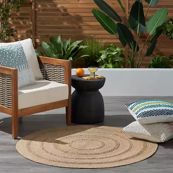 Flash Sale Natural Seagrass Indoor/Outdoor Area Rug, 5x5 Area Rugs