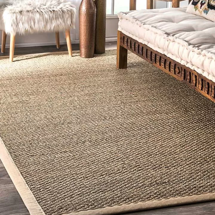 Cheap Natural Seagrass Percey Area Rug, 5x8 Area Rugs