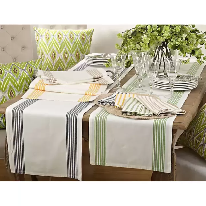 Online Natural Striped Border Table Runner Table Linens