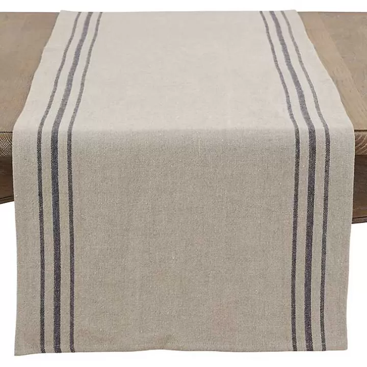 Flash Sale Natural Striped Linen Table Runner Table Linens