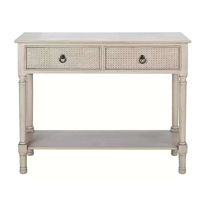 Clearance Natural Textured 2-Drawer Console Table Console Tables