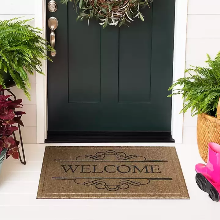 New Natural Welcome Script Doormat Doormats