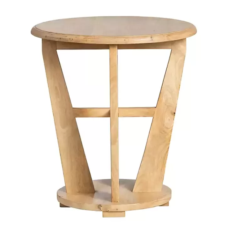 Sale Natural Wood Angular Rory Accent Table Accent & End Tables