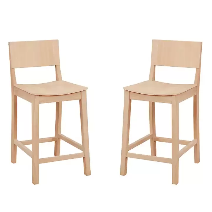 Best Natural Wood Devin Counter Stools, Set of 2 Bar Stools & Counter Height Stools