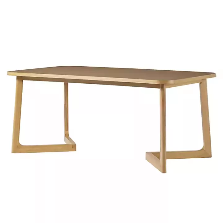 Cheap Natural Wood Geometric Legs Dining Table Dining Tables