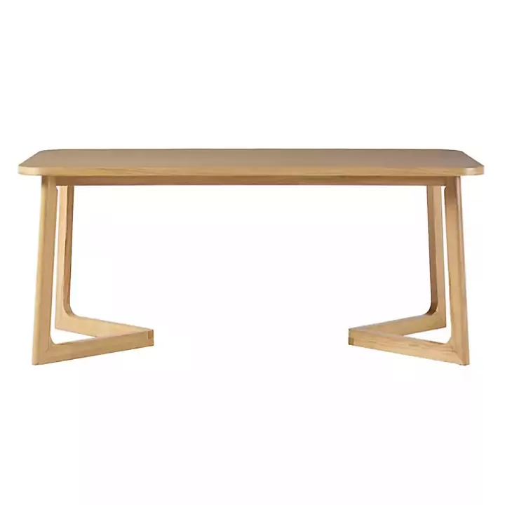 Cheap Natural Wood Geometric Legs Dining Table Dining Tables