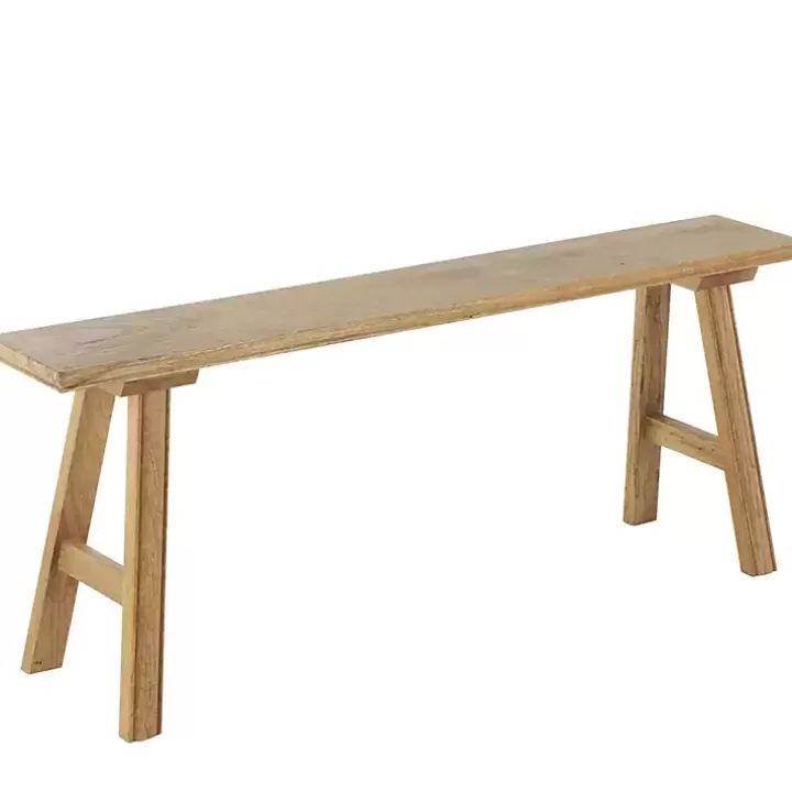 Sale Natural Wood Narrow Rustic Bench Benches & Ottomans