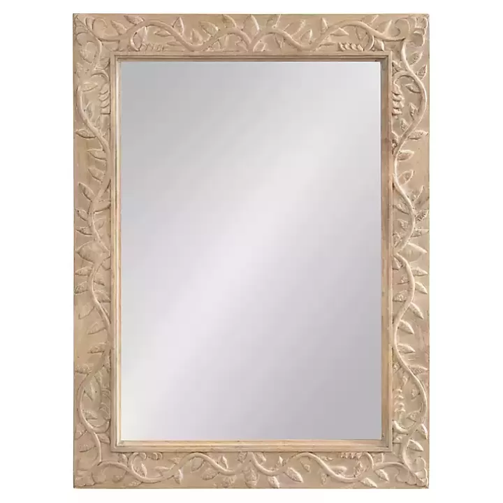 Outlet Natural Wood Ornate Carved Wall Mirror Decorative Mirrors