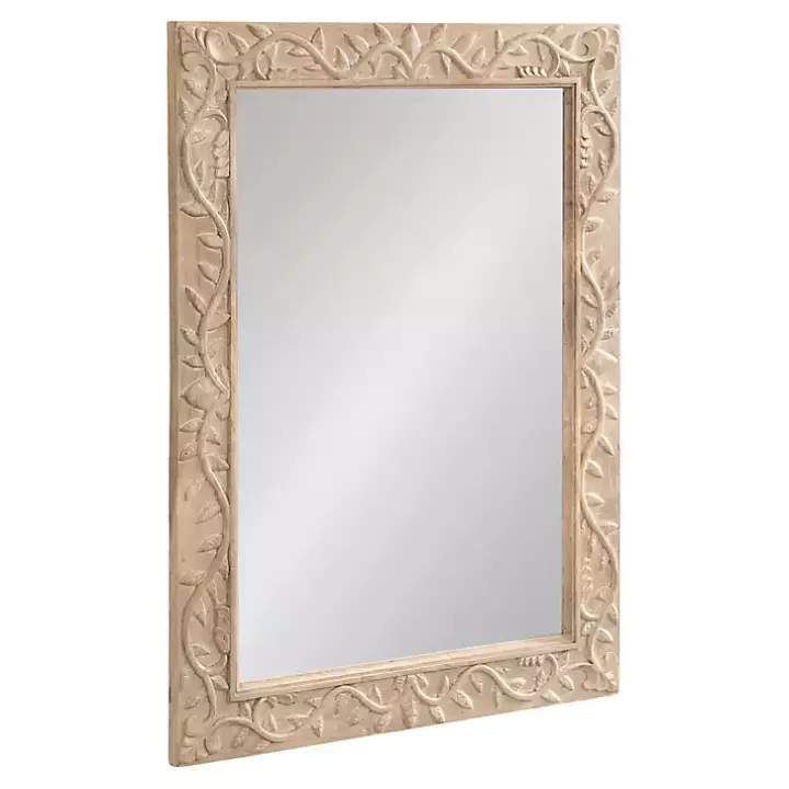 Outlet Natural Wood Ornate Carved Wall Mirror Decorative Mirrors