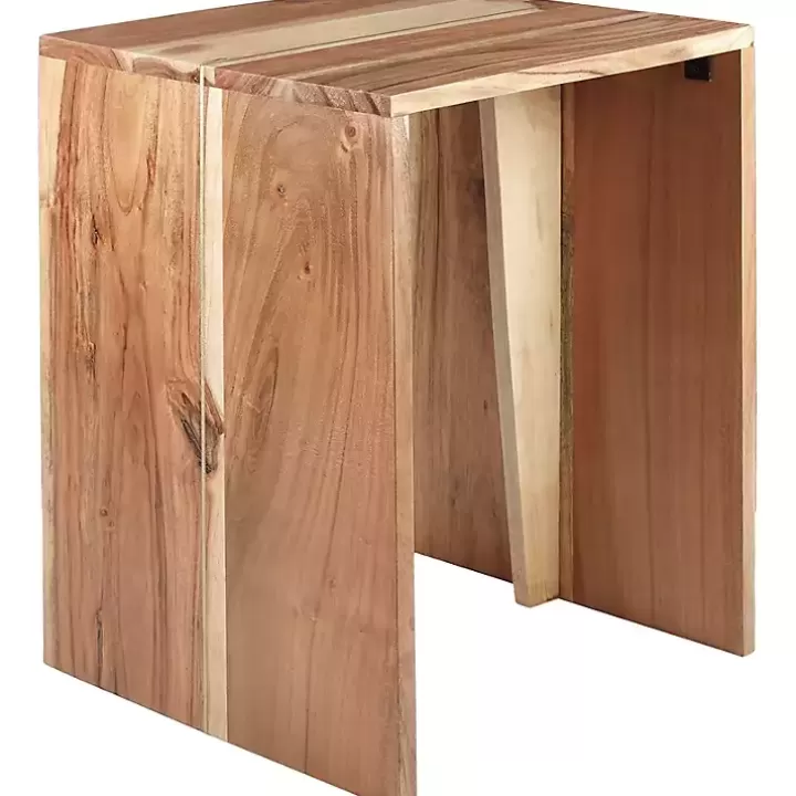 New Natural Wood Umed Accent Table Accent & End Tables