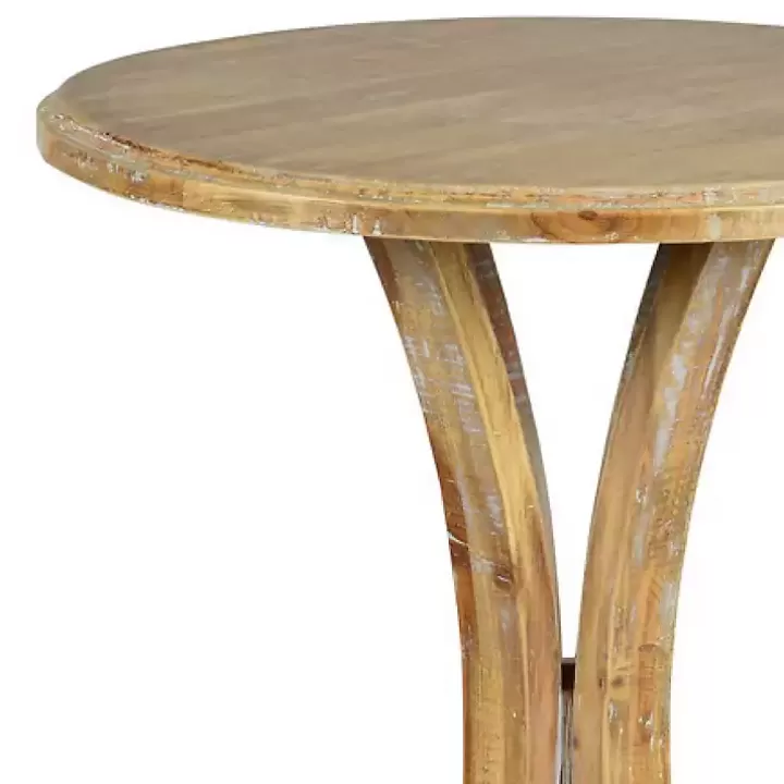 Sale Natural Wooden Arched Base Round Top Accent Table Accent & End Tables