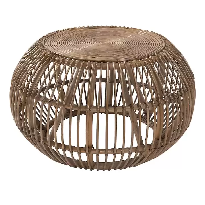 Flash Sale Natural Woven Rat Round Coffee Table Coffee Tables