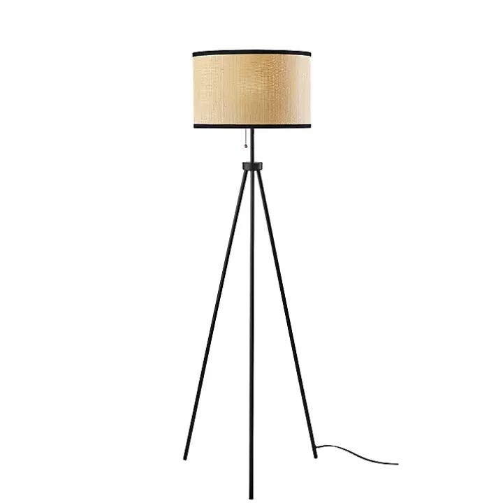 Hot Natural Woven Shade Rowan Floor Lamp Floor Lamps