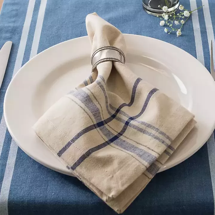 Outlet Nautical French Stripe Napkins, Set of 6 Table Linens