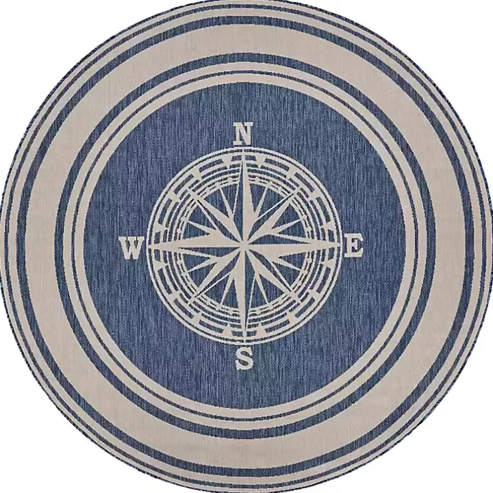 Shop Nautical Navigation Round Outdoor Area Rug Outdoor Rugs