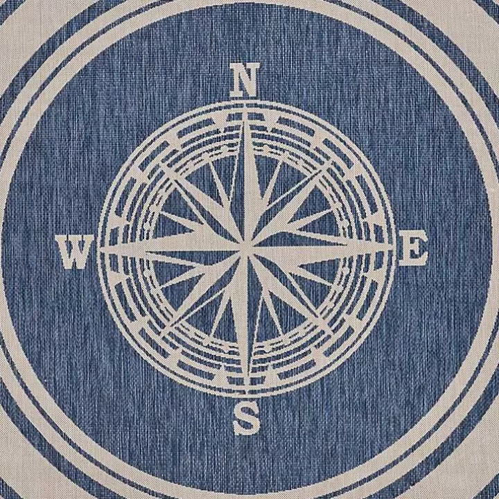 Shop Nautical Navigation Round Outdoor Area Rug Outdoor Rugs