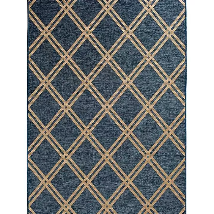 Shop Navy Adelaide Trellis Outdoor Area Rug, 7x9 Outdoor Rugs