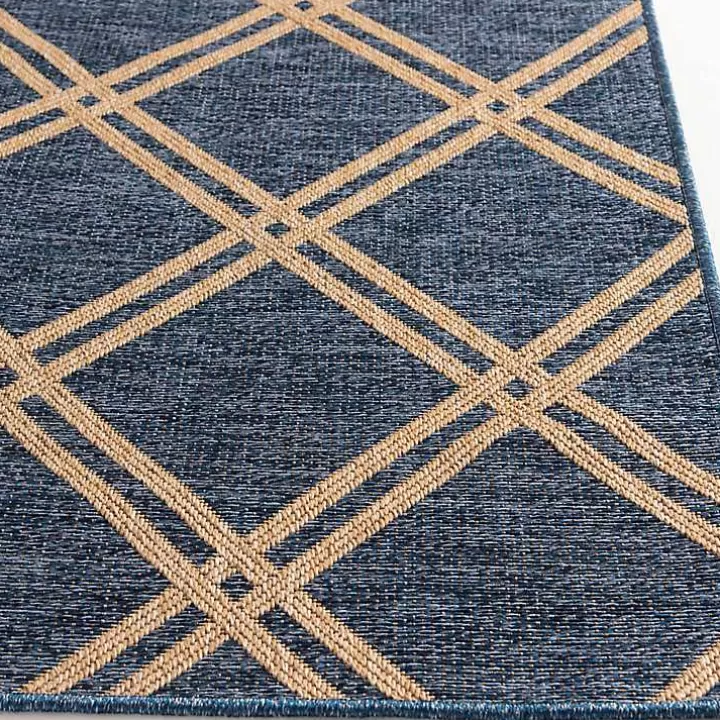 Sale Navy Adelaide Trellis Outdoor Area Rug, 6x9 Outdoor Rugs