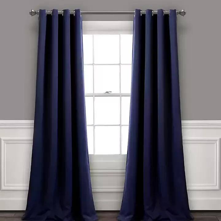 New Navy Blackout Curtain Panel Set, 95 in. Curtains & Drapes