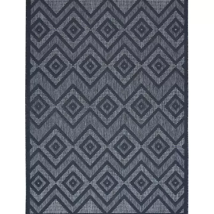 Best Sale Navy Diamond Indoor/Outdoor Area Rug, 6x9 Outdoor Rugs