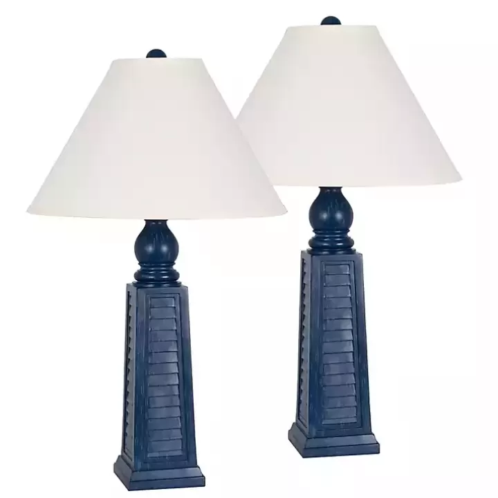 New Navy Shutter Table Lamps, Set of 2 Table Lamps