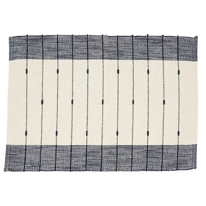 Store Navy Blue Thin Stripes Placemats, Set of 4 Table Linens