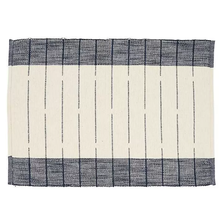 Store Navy Blue Thin Stripes Placemats, Set of 4 Table Linens