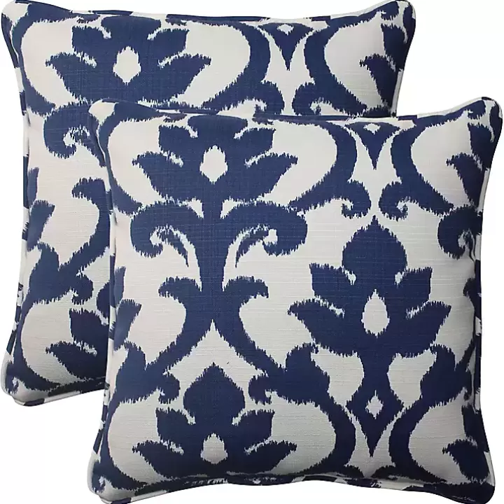 Shop Navy Bosco Outdoor Pillows, Set of 2 Outdoor Cushions & Pillows