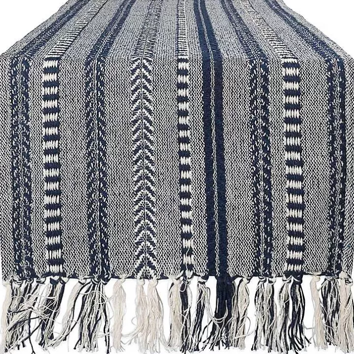 New Navy Braided Stripe Table Runner, 108 in. Table Linens