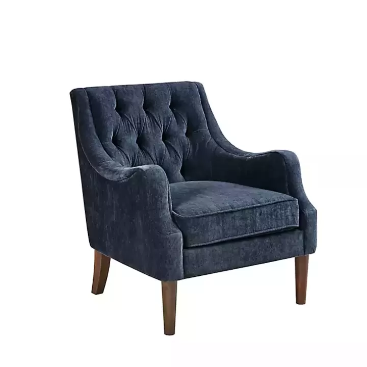 Online Navy Button Tufted Accent Chair Accent Chairs