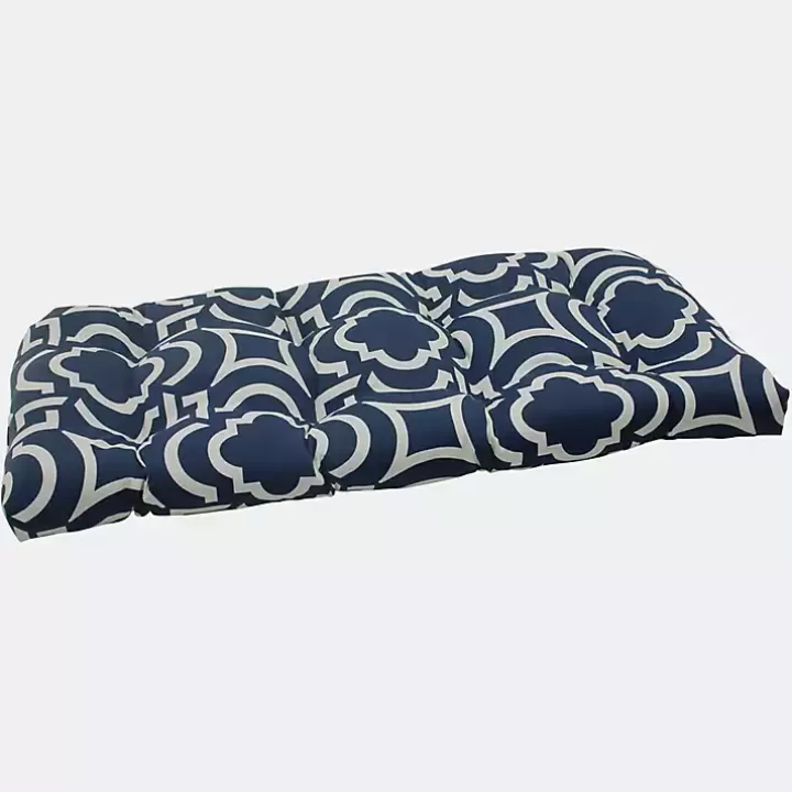 Store Navy Carmody Outdoor Settee Cushion Outdoor Cushions & Pillows