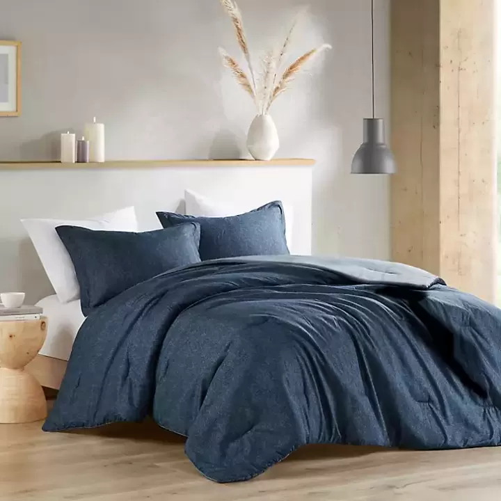 Outlet Navy Chambray 3-pc. Full/Queen Comforter Set Comforters