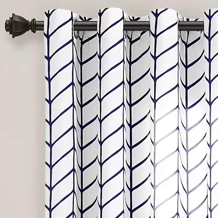 Online Navy Chevron 2-pc. Panel Curtain Set, 84 in. Curtains & Drapes