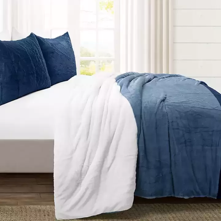Cheap Navy Color Block 3-pc. Full/Queen Comforter Set Comforters