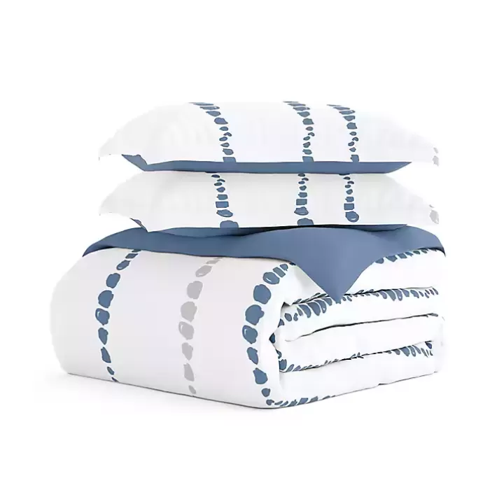 New Navy Dots Reversible 3-pc. King Duvet Cover Set Duvets