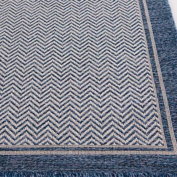 Outlet Navy Dunedin Indoor/Outdoor Area Rug, 7x9 Outdoor Rugs