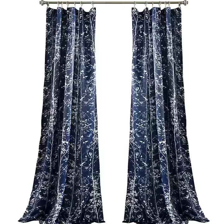 Sale Navy Forest Curtain Panel Set, 95 in. Curtains & Drapes