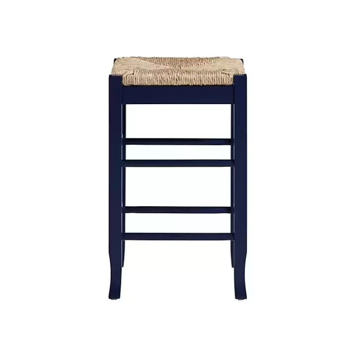 Sale Navy Handwoven Square Wooden Counter Stool Bar Stools & Counter Height Stools