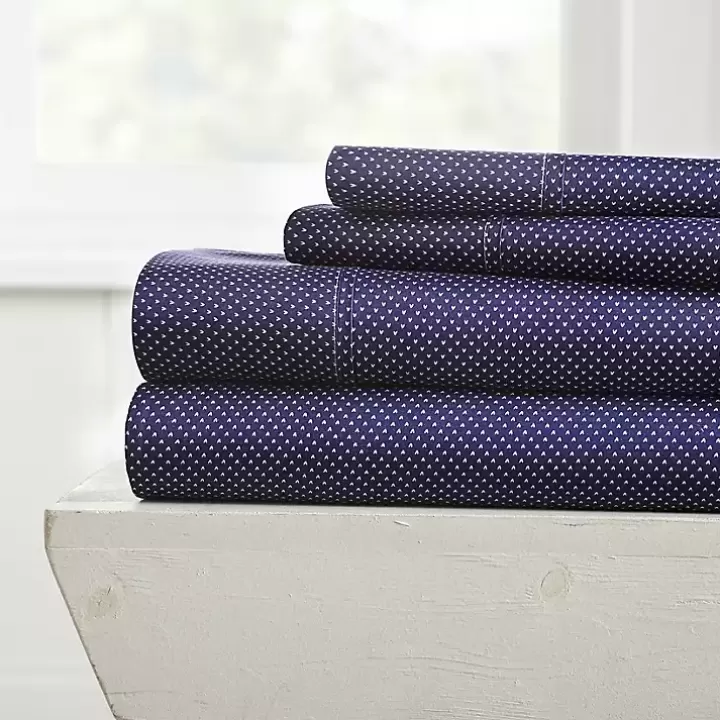 Online Navy Hearts 4-pc. Full Sheet Set Bed Sheets