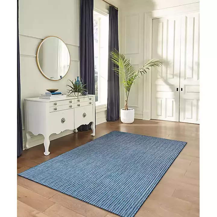 New Navy Intertwine Indoor/Outdoor Area Rug, 6x9 Outdoor Rugs