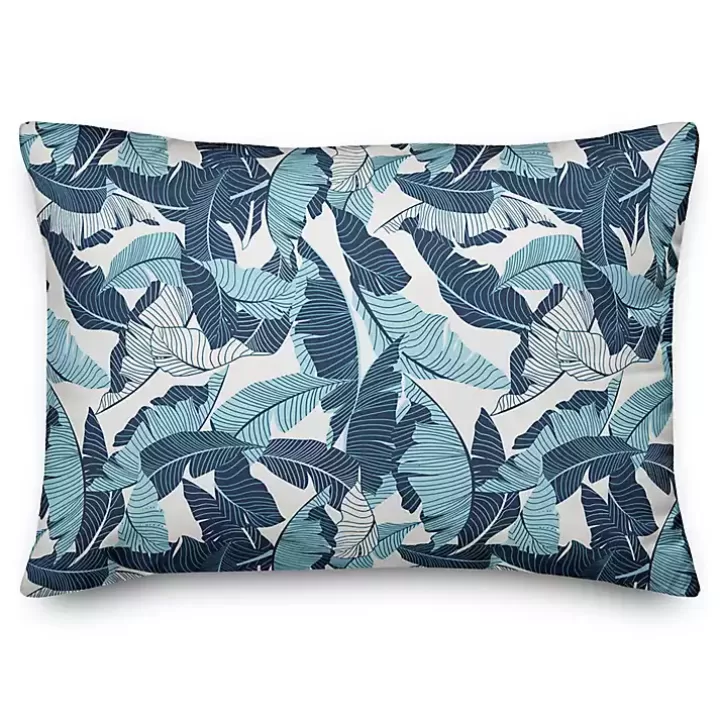 Store Navy Palm Outdoor Accent Pillow Outdoor Cushions & Pillows