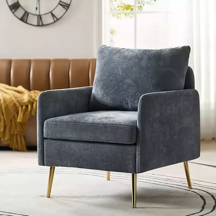 Shop Navy Penny Upholstered Accent Chair Accent Chairs