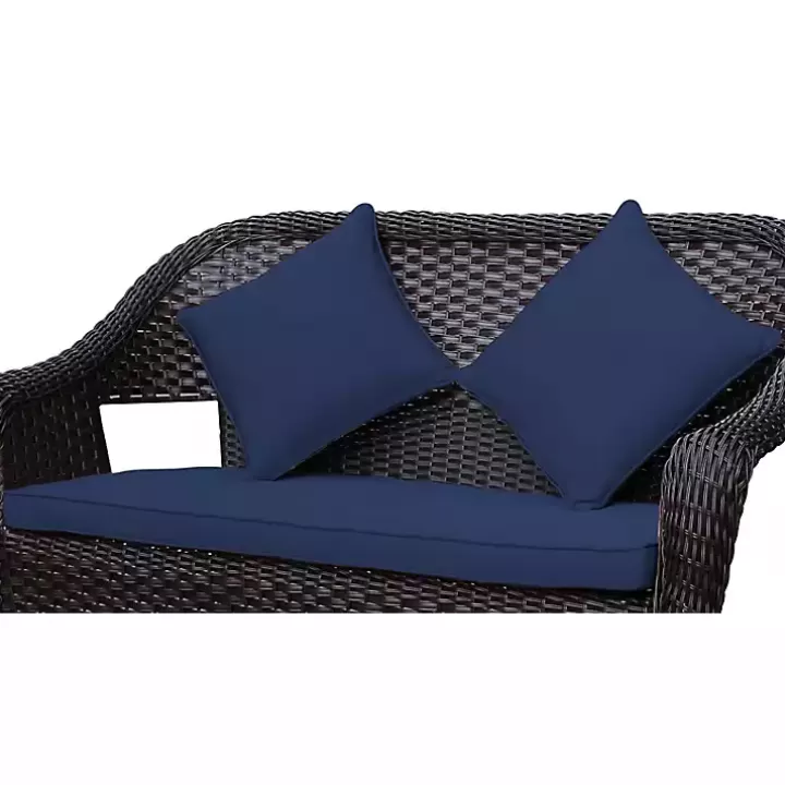 Online Navy Pillow and Loveseat Cushions, Set of 3 Outdoor Cushions & Pillows